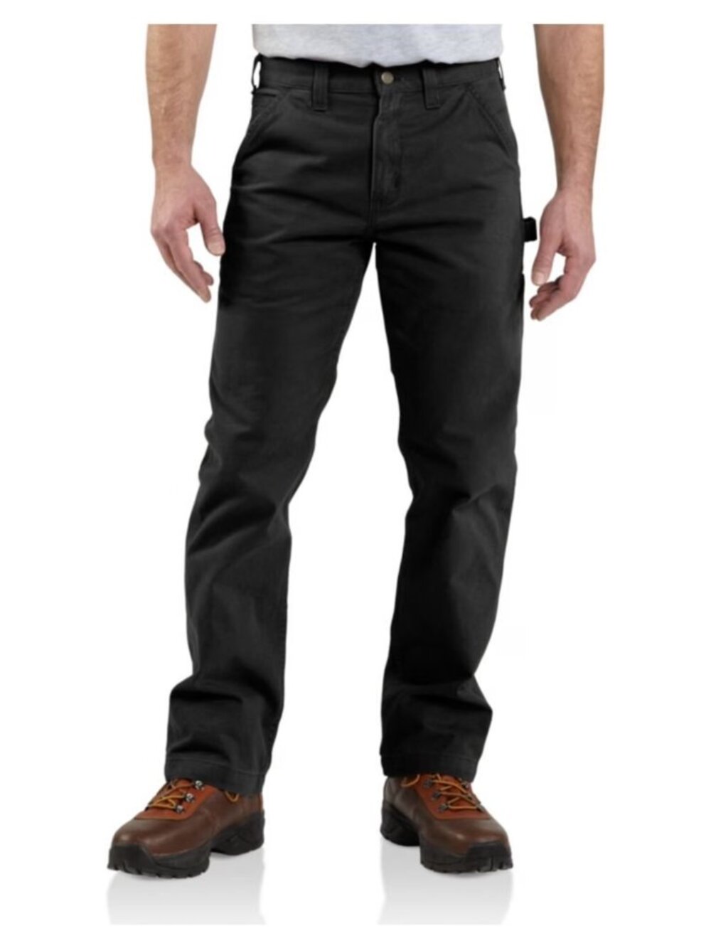 Men's Relaxed Straight Twill Dungaree Work Pants Utility Pocket